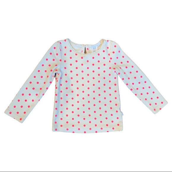 Sarah Jessica Parker for Gap Bunny patch pink polka dot long sleeve rib shirt 2T - Picture 2 of 7